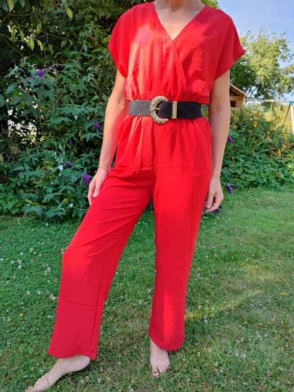 combi-pantalon rouge